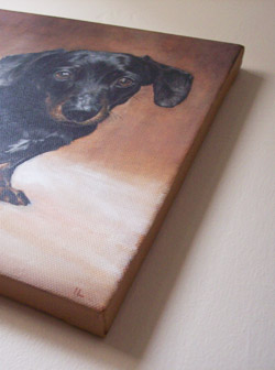 finished pet portrait canvases in acrylic