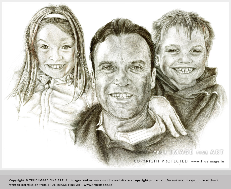 family portrait in pencil