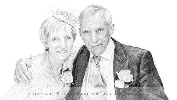 father and mother pencil portrait