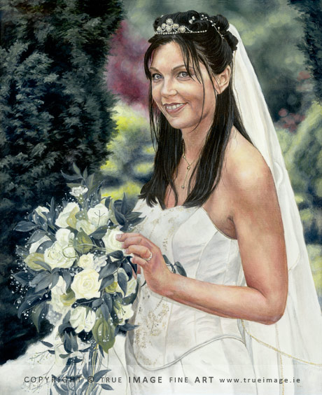 bride portrait painting