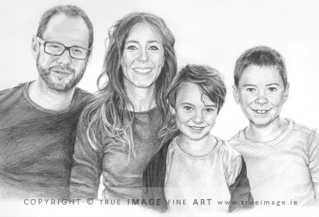 family portrait in pencil