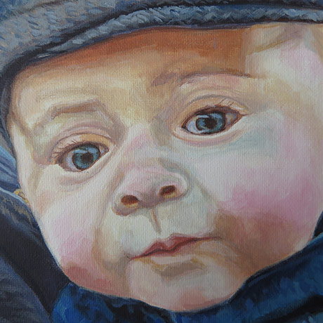 acrylic painting of a baby