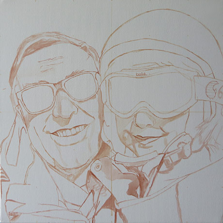 initial sketch for an acrylic portrait