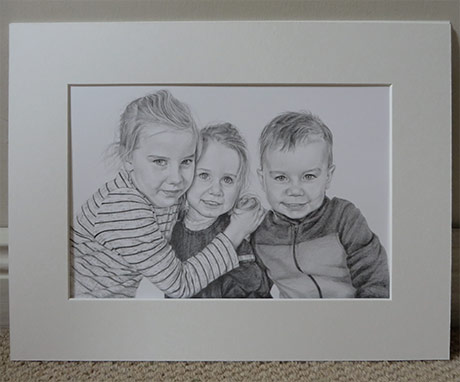 kids portrait in a mount